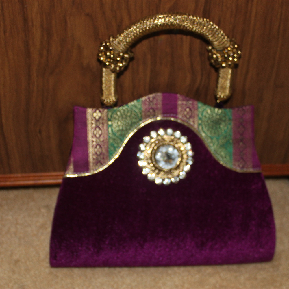 Purple Velvet Handbag